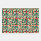 Elegante Waterverf Kerstgenot Inpakpapier Vel (Voorkant 3)