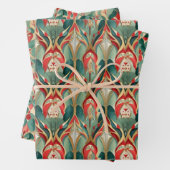 Elegante Waterverf Kerstgenot Inpakpapier Vel (In situ)