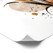 Elegante Waterverf Kersthartsticker met R Poster (Hoek)