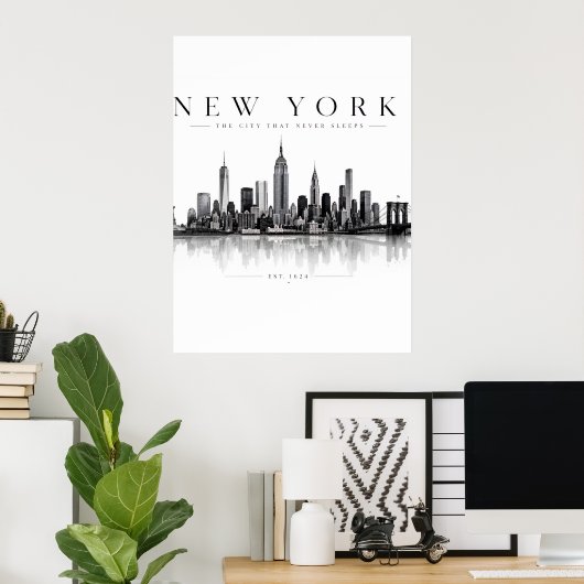 Elegante Waterverf Kersthartsticker met R Poster (Thuiskantoor)