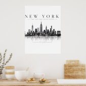Elegante Waterverf Kersthartsticker met R Poster (Keuken)