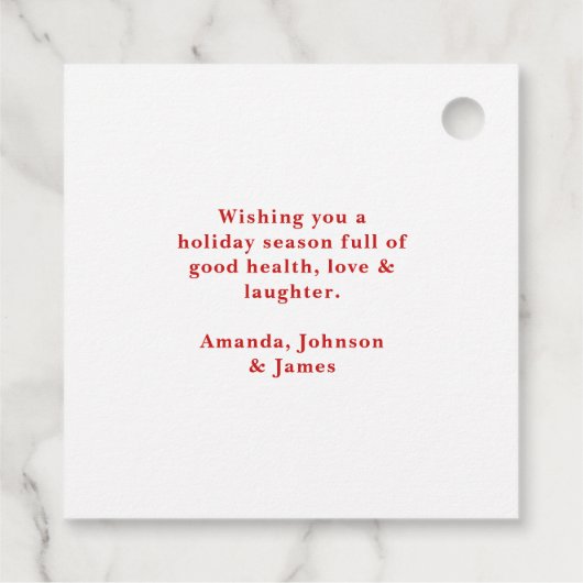 Elegante Waterverf Kerstkrans Bedankjes Labels (Achterkant)