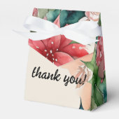 Elegante Waterverf kerstkrans bruiloft Bedankdoosjes (Voorkant Zijde)