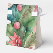 Elegante Waterverf kerstkrans bruiloft Bedankdoosjes (Achterkant)