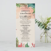 Elegante Waterverf kerstkrans bruiloft Programmakaart (Staand voorkant)