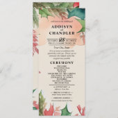 Elegante Waterverf kerstkrans bruiloft Programmakaart (Voorkant / Achterkant)