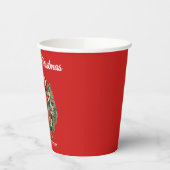 Elegante Waterverf Kerstkrans Papieren Bekers (Links)