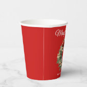 Elegante Waterverf Kerstkrans Papieren Bekers (Rechts)