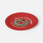 Elegante Waterverf Kerstkrans Papieren Bordje (Gekanteld)