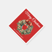 Elegante Waterverf Kerstkrans Servet (Hoek)