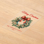 Elegante Waterverf kerstkrans vakantie Acryl Uitnodigingen (Laagn)