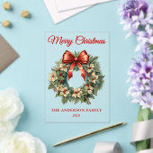 Elegante Waterverf kerstkrans vakantie Acryl Uitnodigingen (Insitu (Huwelijk))