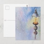 Elegante Waterverf kerstlamp Briefkaart (Voorkant / Achterkant)