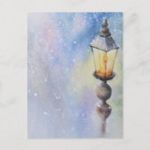 Elegante Waterverf kerstlamp Briefkaart (Voorkant)