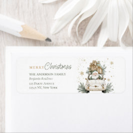 Elegante waterverf Kerstman cadeaus Kerstmis Etiket