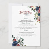 Elegante Waterverf Kerstmenu Kaart (Voorkant)