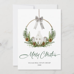 Elegante Waterverf Kerstmis Compositie Corporate Feestdagenkaart