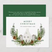 Elegante Waterverf Kerstmis Compositie Groet Feestdagenkaart (Voorkant / Achterkant)