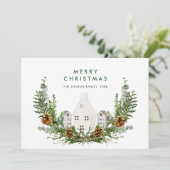 Elegante Waterverf Kerstmis Compositie Groet Feestdagenkaart (Staand voorkant)