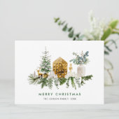 Elegante Waterverf Kerstmis Compositie Groet Feestdagenkaart (Staand voorkant)