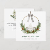 Elegante Waterverf Kerstmis Compositie Groet Feestdagenkaart (Voorkant / Achterkant)