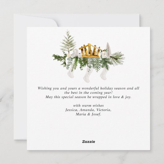 Elegante Waterverf Kerstmis Compositie Groet Feestdagenkaart (Achterkant)