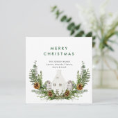 Elegante Waterverf Kerstmis Compositie Groet Feestdagenkaart (Staand voorkant)