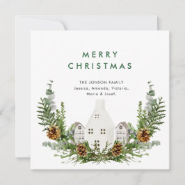 Elegante Waterverf Kerstmis Compositie Groet Feestdagenkaart