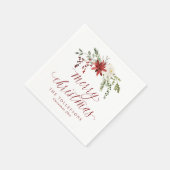 Elegante waterverf Kerstmis Kerstbessen Servet (Hoek)
