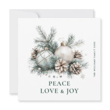 Elegante Waterverf Kerstmis Ornament Groet