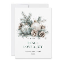 Elegante Waterverf Kerstmis Ornament Groet