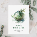 Elegante Waterverf Kerstmis Ornament Groet Feestdagenkaart<br><div class="desc">Elegante Waterverf Kerst Ornament Groet Vakantie Kaart.</div>