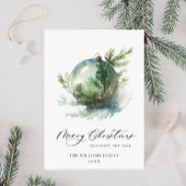 Elegante Waterverf Kerstmis Ornament Groet Feestdagenkaart