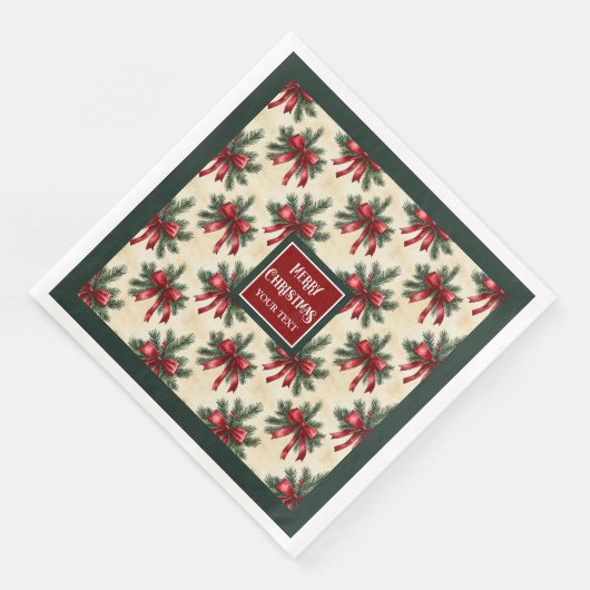 Elegante waterverf kerstmonogram servetten (Hoek)