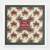 Elegante waterverf kerstmonogram servetten (Voorkant)