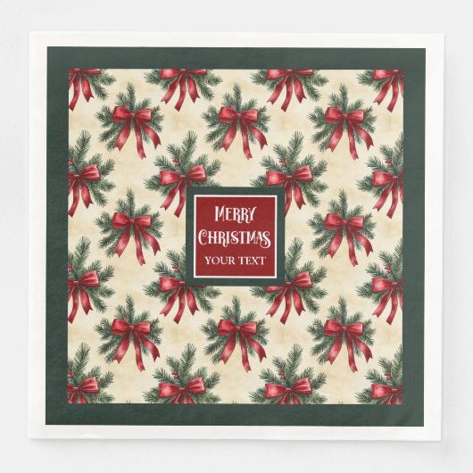 Elegante waterverf kerstmonogram servetten (Voorkant)