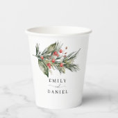 Elegante waterverf Kerstpapieren bekers (Voorkant)