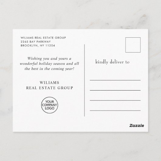 Elegante Waterverf Kerstversiering Dank u Briefkaart (Achterkant)