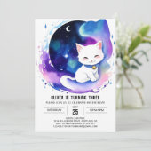 Elegante Waterverf Kitten Verjaardag Kaart (Staand voorkant)