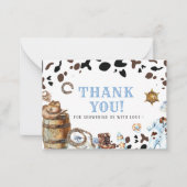 Elegante Waterverf Kleine cowboy Rodeo Country Bab Notitiekaartje (Voorkant)