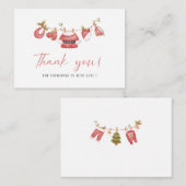 Elegante waterverf Kleine kerstman baby  Baby show Notitiekaartje (Voorkant / Achterkant)