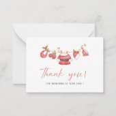 Elegante waterverf Kleine kerstman baby  Baby show Notitiekaartje (Voorkant)