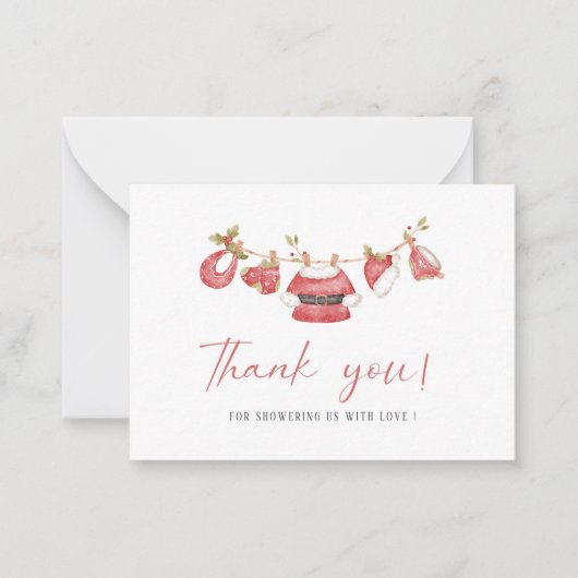 Elegante waterverf Kleine kerstman baby  Baby show Notitiekaartje (Voorkant)