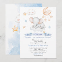 Elegante waterverf Kleine ster olifant Baby Show