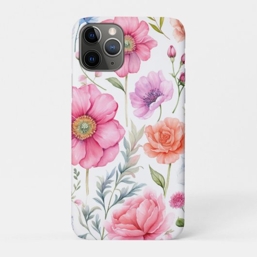 Elegante Waterverf Kleurrijke Bloemen Flora Patter Case-Mate iPhone Case (Achterkant)