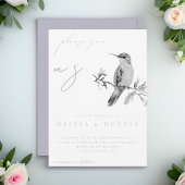 Elegante Waterverf kolibrie bruiloft uitnodiging
