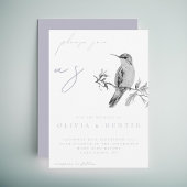 Elegante Waterverf kolibrie bruiloft uitnodiging