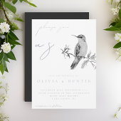 Elegante Waterverf kolibrie bruiloft uitnodiging