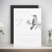Elegante Waterverf kolibrie bruiloft uitnodiging