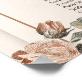 Elegante waterverf koperbloemen stoffige groene bo poster (Hoek)